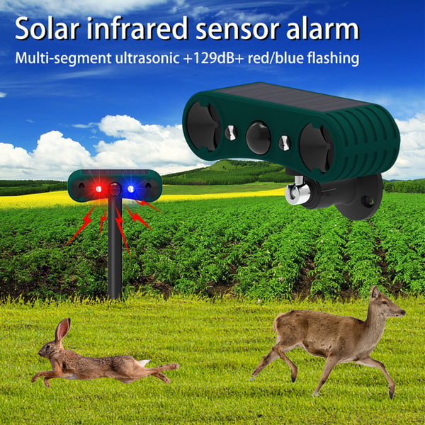 Ultralyd Rotteavviser med Solcellepanel og LED Varsling, Kompatibel med 5V DC Lading og Lang Batteritid