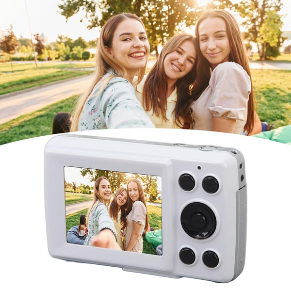Kompakt 16x optisk zoomkamera med 16MP sensor og 2,4" LCD White
