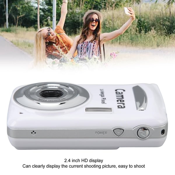 Kompakt 16x optisk zoomkamera med 16MP sensor og 2,4" LCD White