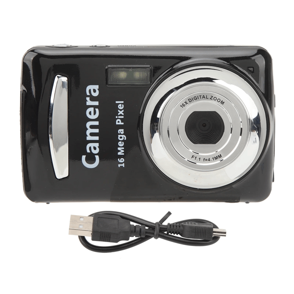 Kompakt 16x optisk zoomkamera med 16MP-sensor och 2,4" LCD Black