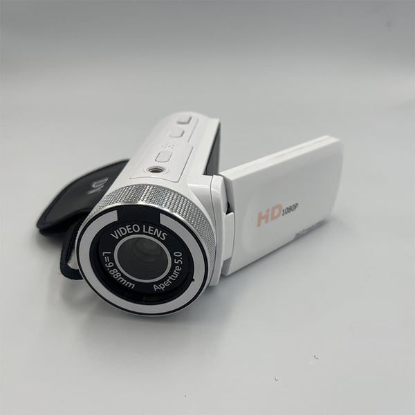 HD-digitalt kamera med vidvinkelobjektiv White