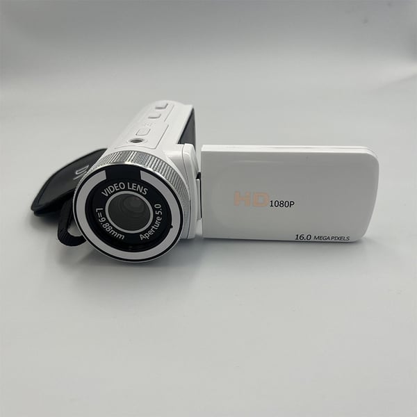 HD-digitalt kamera med vidvinkelobjektiv White