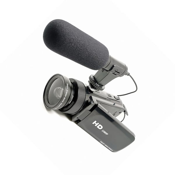 HD digitalkamera med vidvinkelobjektiv Black