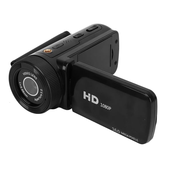 HD digitalkamera med vidvinkelobjektiv Black