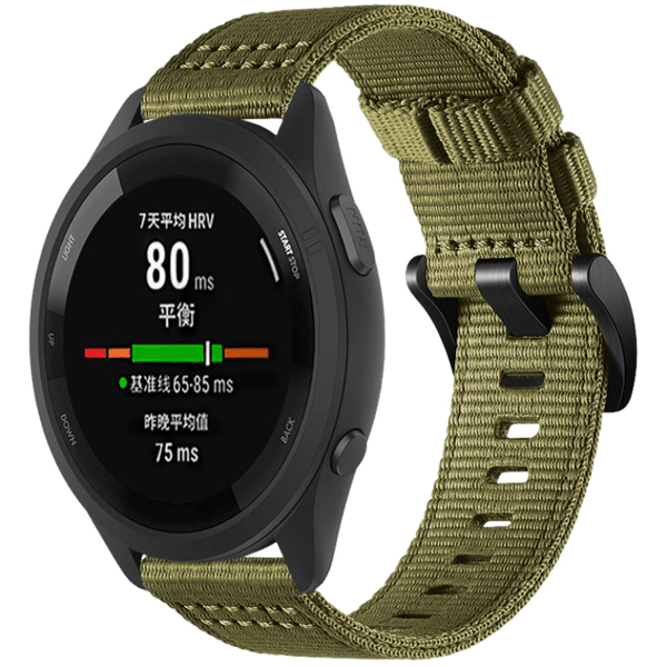 Nylon urrem til Garmin Forerunner 255/265/245 Smartwatch Green M