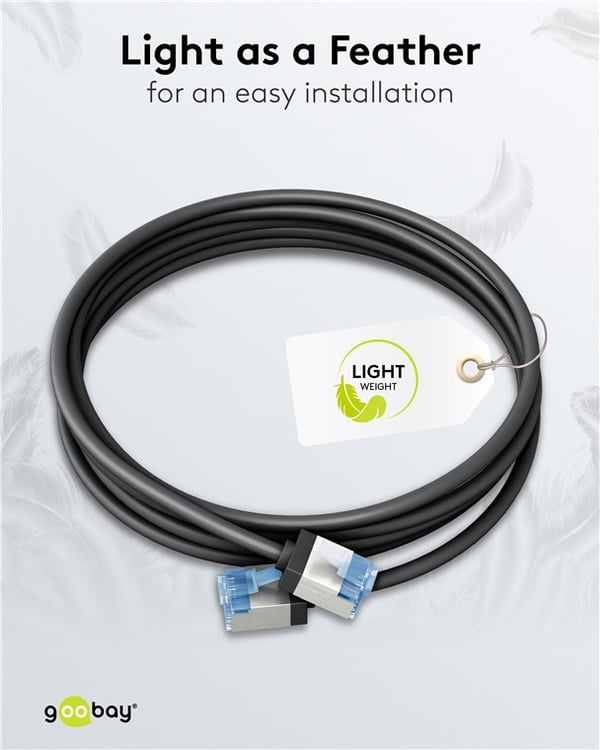 Ultrafleksibel patchkabel CAT 6A, slank, U/FTP, svart