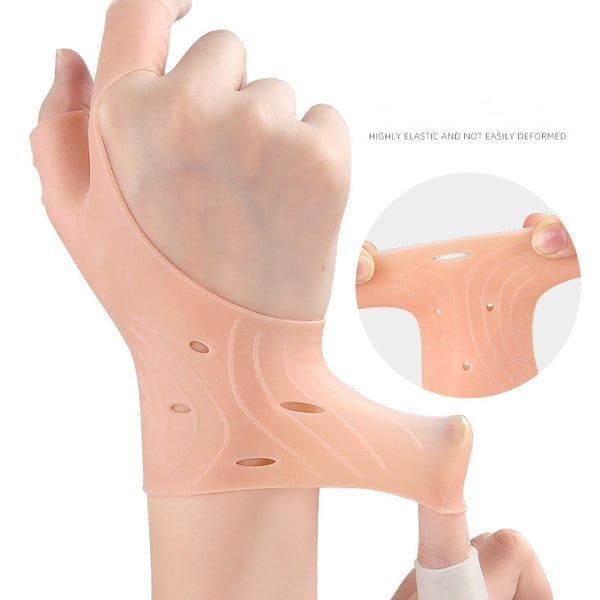 To-Finger Handske, Blød og Elastisk Tommelfingerbeskytter med Kompressionspasform Beige
