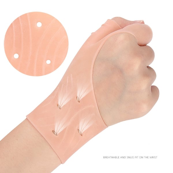 To-Finger Handske, Blød og Elastisk Tommelfingerbeskytter med Kompressionspasform Beige