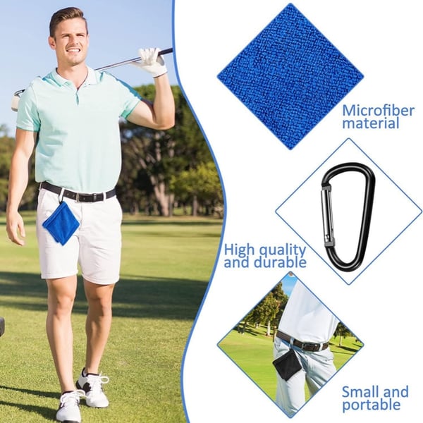 Håndkle for rengjøring av golfballer | Mikrofiber vaffelmønster Blue