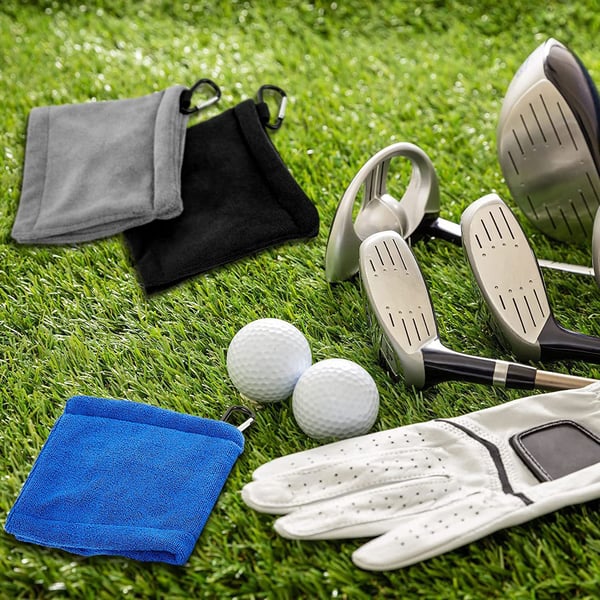 Håndkle for rengjøring av golfballer | Mikrofiber vaffelmønster Blue