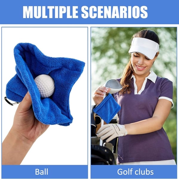 Håndkle for rengjøring av golfballer | Mikrofiber vaffelmønster Blue