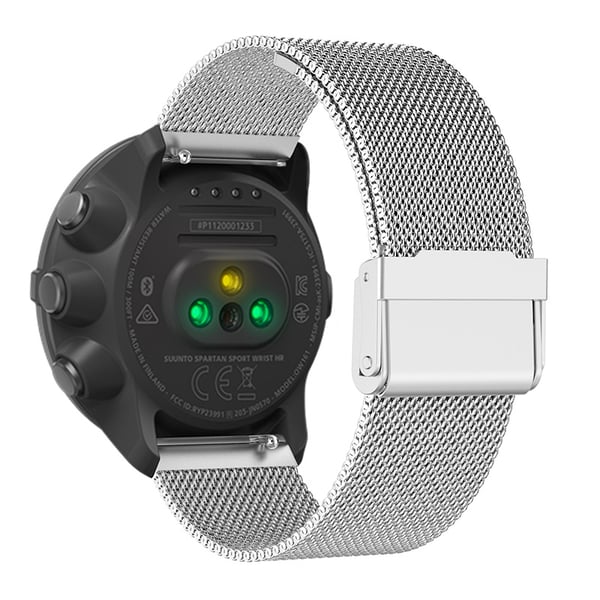 Ruostumattomasta teräksestä valmistettu kellonhihna Suunto 9 Baro/7/d5/Spartan -kelloille Silver 24 mm