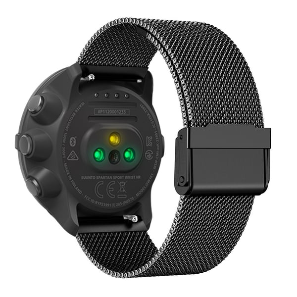 Ruostumattomasta teräksestä valmistettu kellonhihna Suunto 9 Baro/7/d5/Spartan -kelloille Black 22 mm