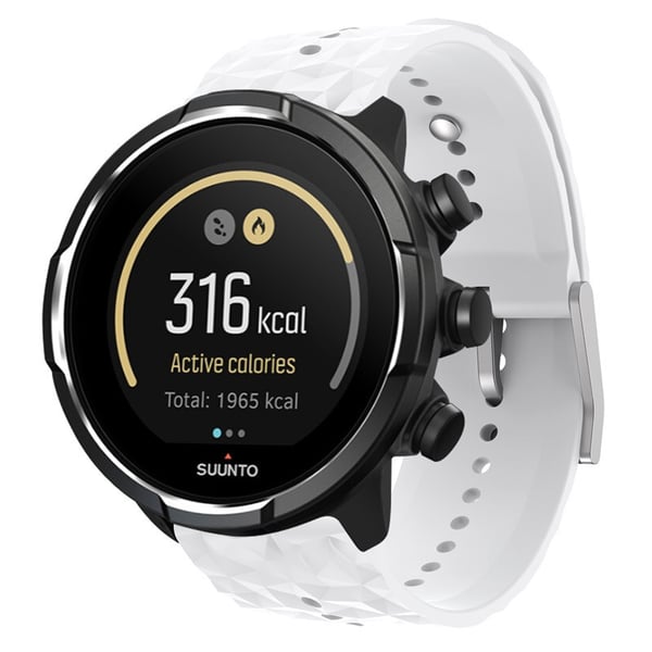 Silikoninen kellon ranneke Suunto-kelloon White Suunto 9 Silikoninen kellon ranneke Suunto-kelloon White Suunto 9