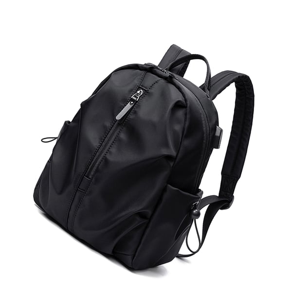 Snygg ryggsäck i Oxford-tyg med laptopfack Black