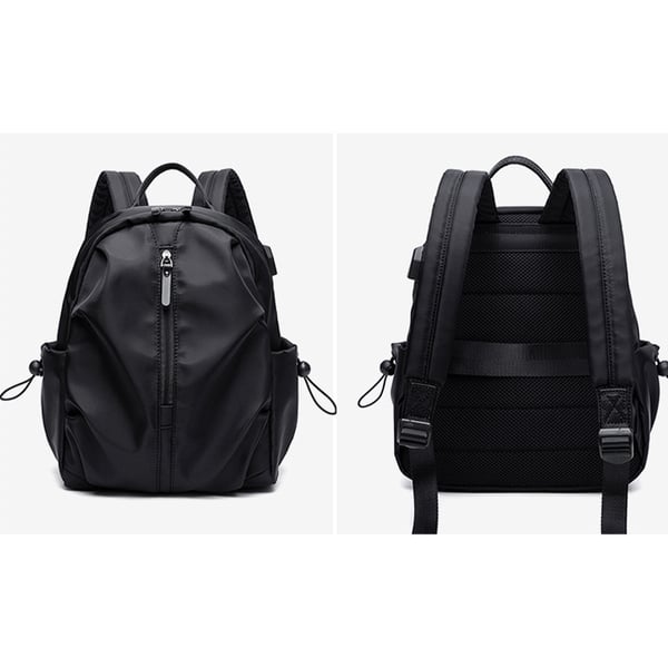Stilig ryggsekk i Oxford-stoff med laptoprom Black