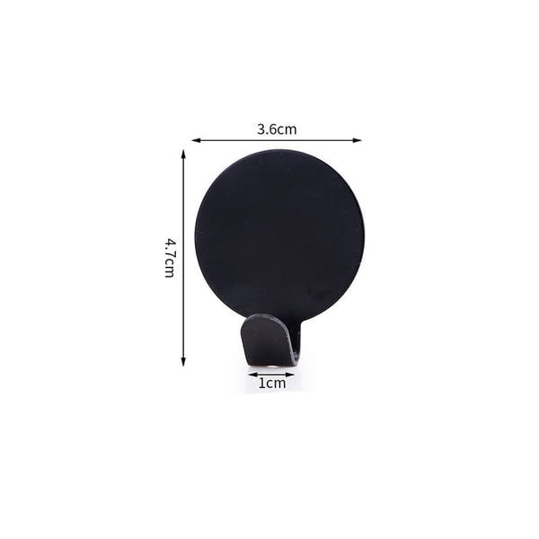 Selvklebende runde veggkroker, 5-pakning Black
