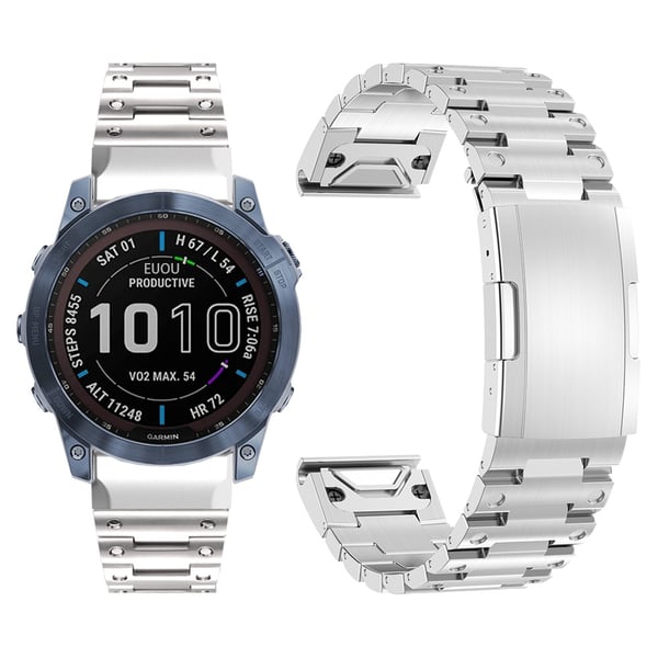 Ure Lænke i Rustfrit Stål til Garmin Ure Silver 22 mm