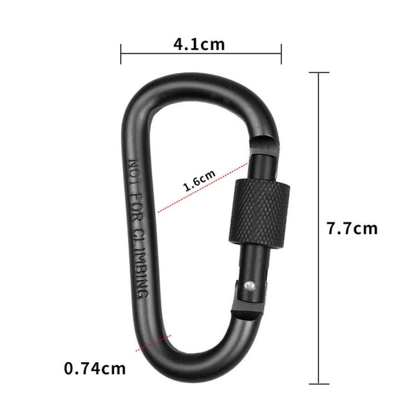 D-formad karabinhake (4-pack)