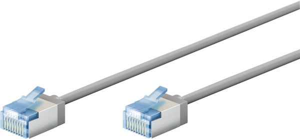 Erittäin joustava patch-kaapeli CAT 6A, ohut, U/FTP, harmaa