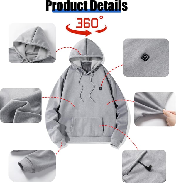 5 vyöhykkeen lämmitetty liivi Grey XXL
