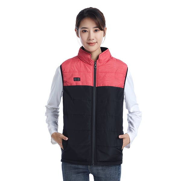 Opvarmet vest med dobbelte kontroller, konstant temperatur og varme Black+Red M