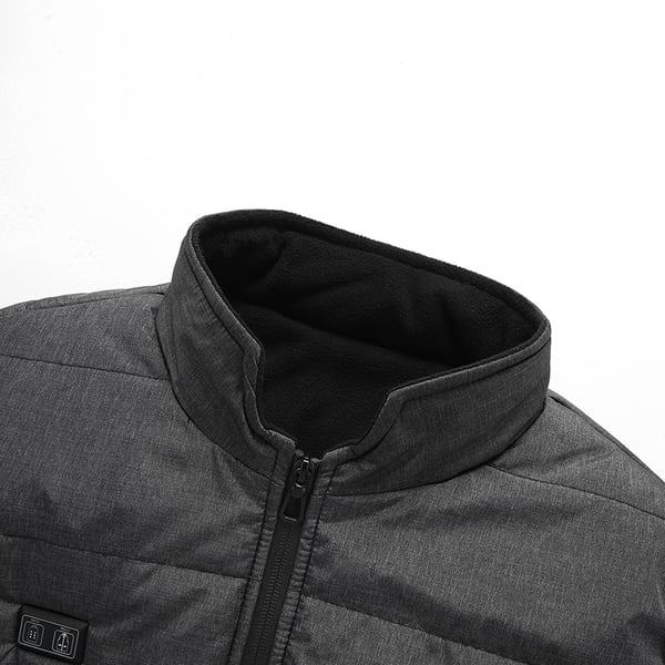 Opvarmet vest med dobbelte kontroller, konstant temperatur og varme Black+Grey XL