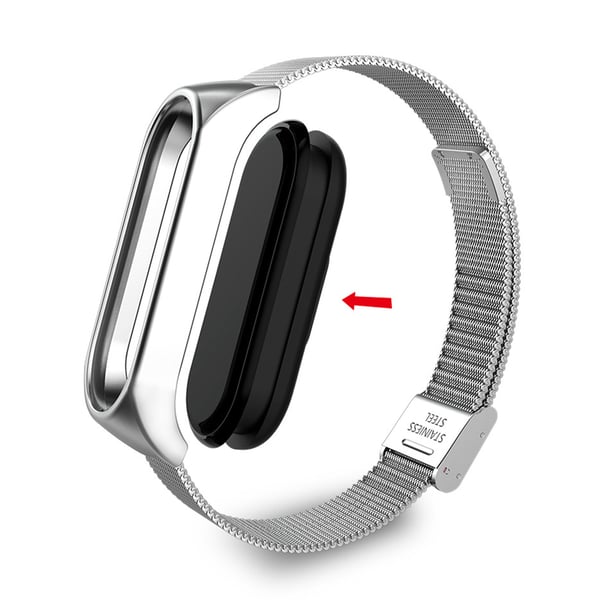Metallklokkerem til Xiaomi Mi Band 3/4/5/6 Silver