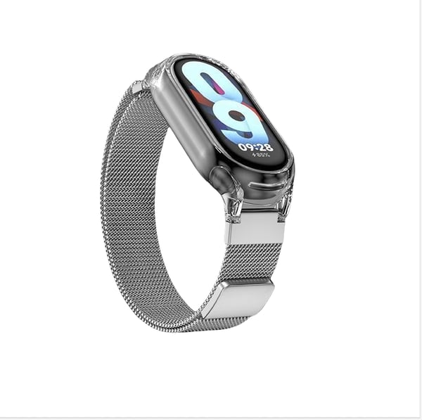 Klockarmband för Xiaomi Mi Band med Genomskinligt Fodral Silver Xiaomi Mi Band 3/4/5/6