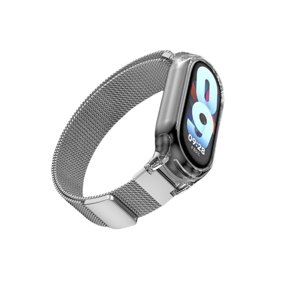 Klokkestropp for Xiaomi Mi Band med gjennomsiktig veske Silver Xiaomi Mi Band 3/4/5/6