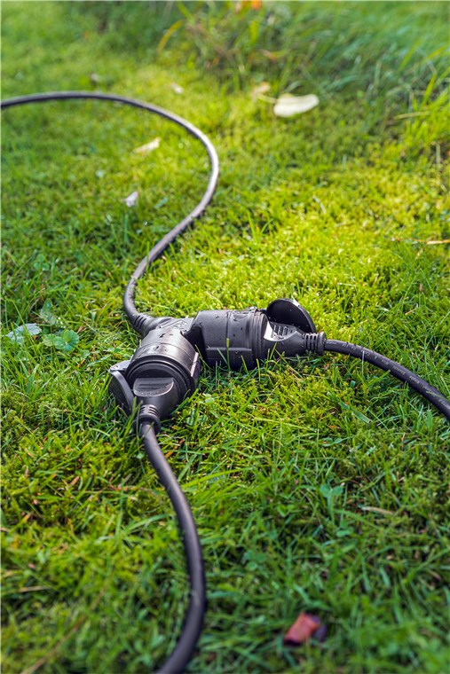 Dobbel forlengelseskabel for utendørs bruk, 5 m, svart