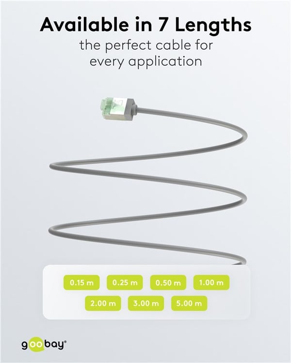 Ultrafleksibel patchkabel CAT 8.1, tynn, U/FTP, grå