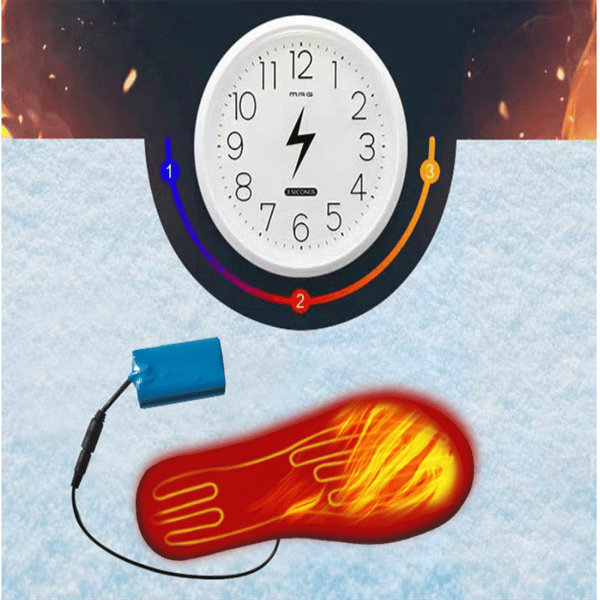 Oppvarmede innleggssåler med oppladbare batterier (4 timers batterilevetid) L