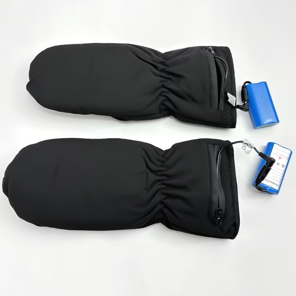 Varmehandsker med lynlås, genopladeligt batteri Black 8 hours battery life