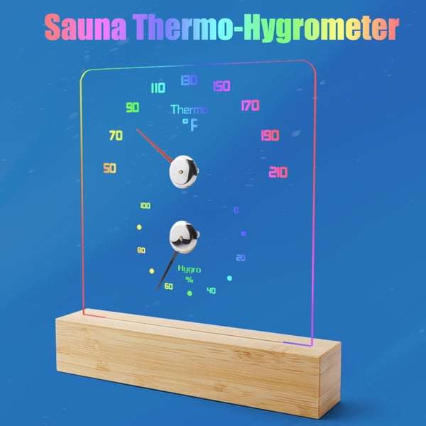 RGB badstuetermometer - Nøyaktige temperatur- og fuktighetsavlesninger