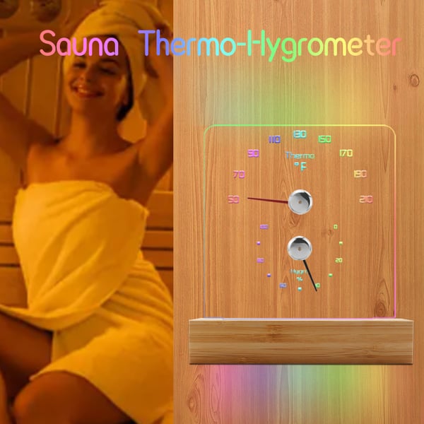 RGB badstuetermometer - Nøyaktige temperatur- og fuktighetsavlesninger