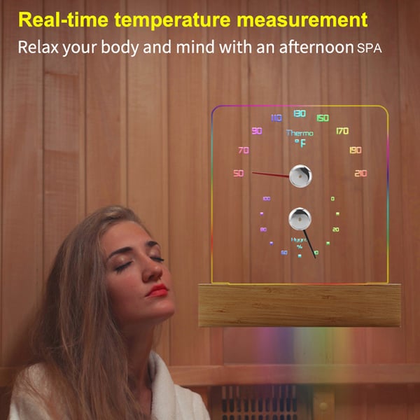 RGB badstuetermometer - Nøyaktige temperatur- og fuktighetsavlesninger