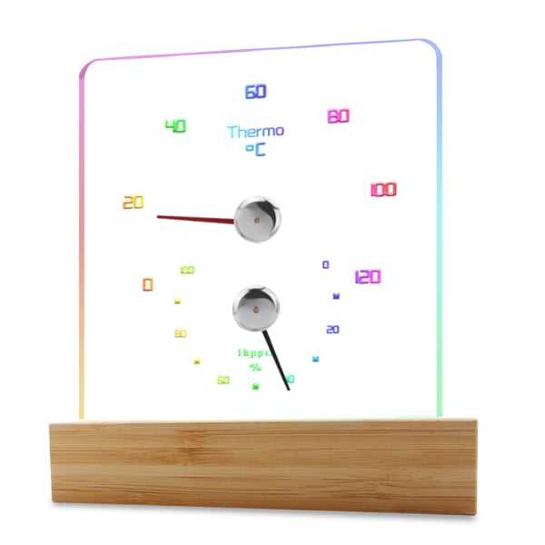 Sauna termometer hygrometer med RGB lys