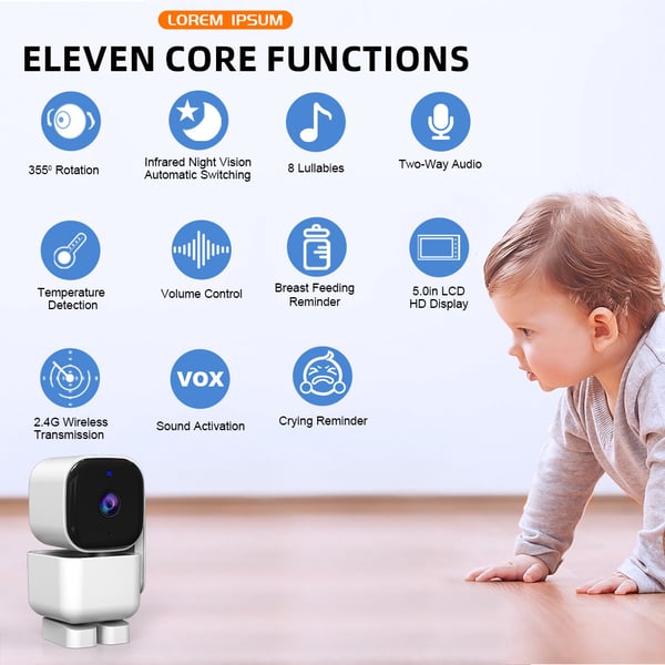 Smart Video Monitor med 5'' LCD-skjerm og 720P HD-kamera