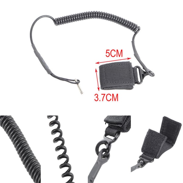 Tactical Spring Coil Lanyard for utendørs CS-utstyr
