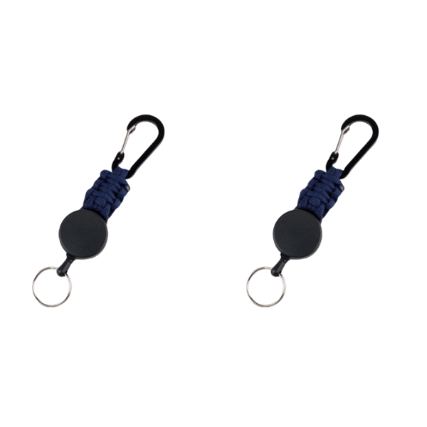 Uttrekkbar nøkkelring med belteklips, 2-pakning NavyBlue