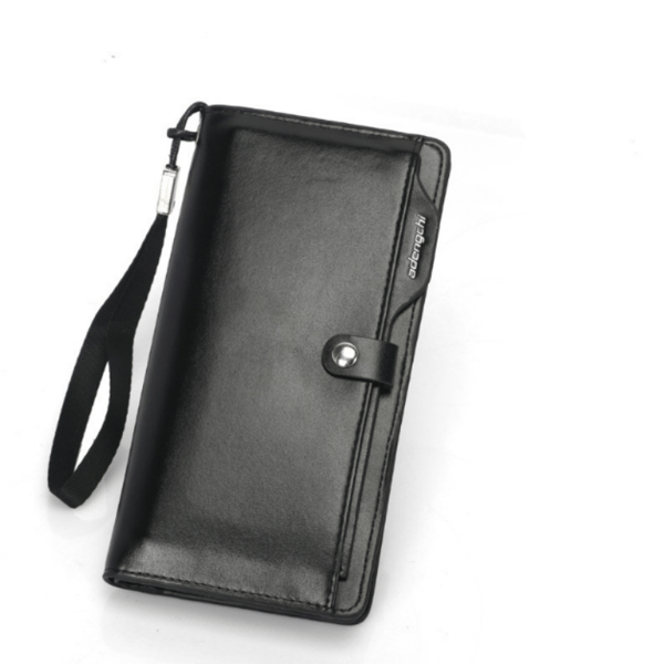 Herre lang clutch-lommebok med flere kortspor Black