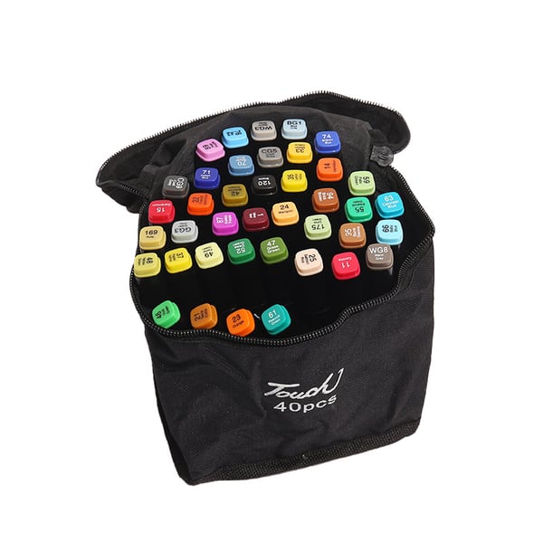 Merkkikynäsarja, värikäs öljypohjainen kaksipäinen akvarellisivellin 40 colors