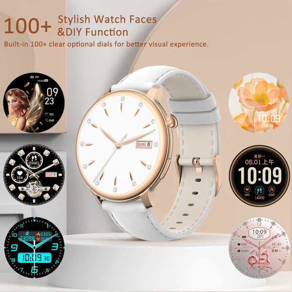 Smartwatch med puls-, blodtryks- og iltmåling White