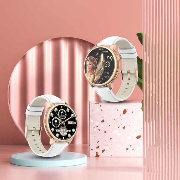 Smartwatch med puls-, blodtryks- og iltmåling White