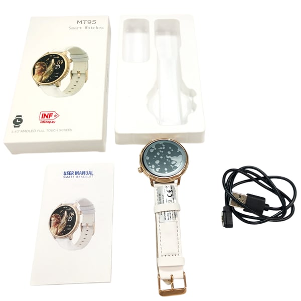 Smartwatch med puls-, blodtryks- og iltmåling White