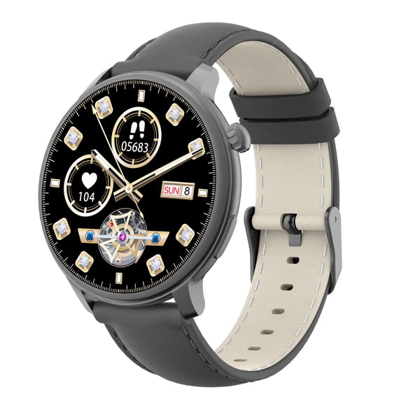 Smartwatch med puls-, blodtryks- og iltmåling Black