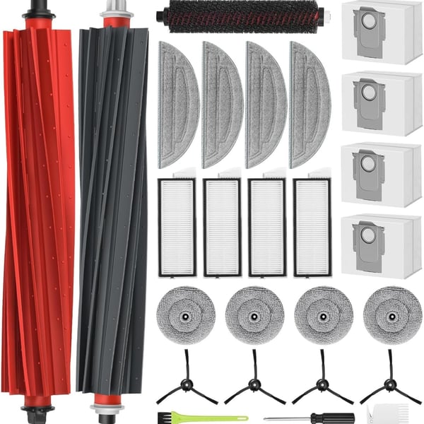 Tilbehør til Roborock S8 MaxV Ultra - Børster, filtre, mopper