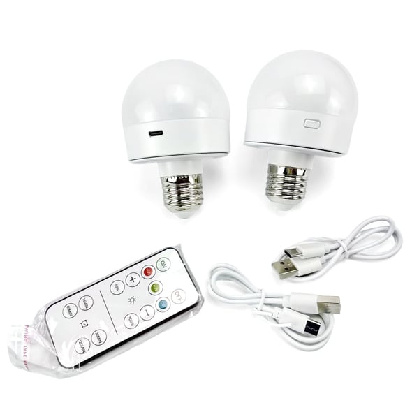 Oppladbar LED-lampe med fjernkontroll 2-pakning Magnetic