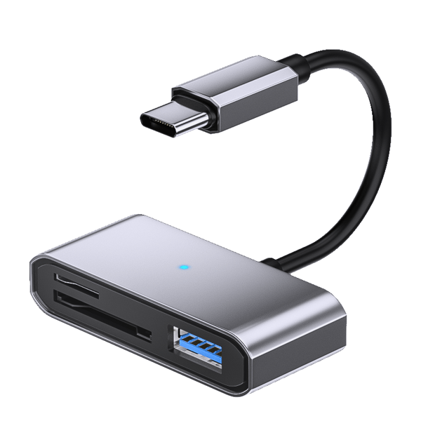 USB-C til USB SD/TF Kortlæser Adapter Kabel - Hurtig Dataoverførsel og Bred Kompatibilitet